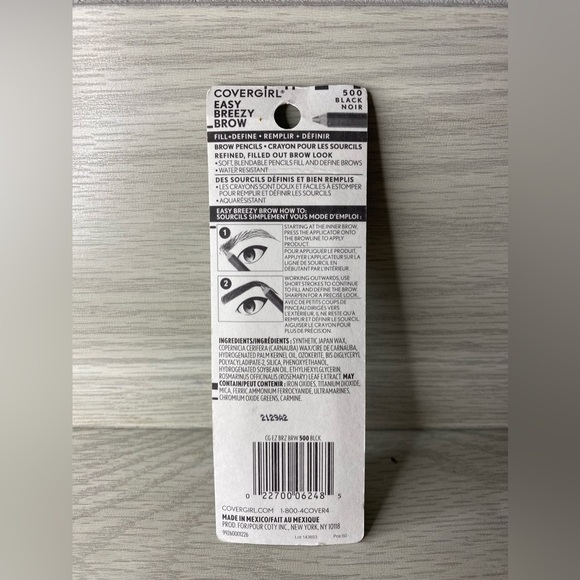 CoverGirl Easy Breezy Black, Fill+Define Pencils [500] black noir - Picture 7 of 9